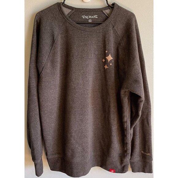 Christmas Enchant Event Logo Crewneck Sweatshirt Dark Gray Womens XL - Picture 1 of 10